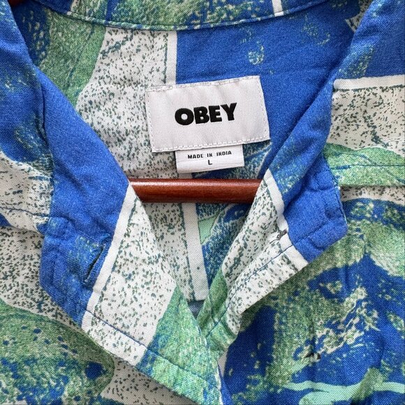 Obey Atoll Blue Multi Shirt - Picture 4 of 6